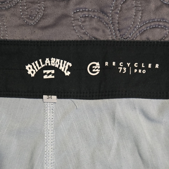 Billabong Men's Striped Gray, Blue, and Green Board Shorts - Picture 2 of 3